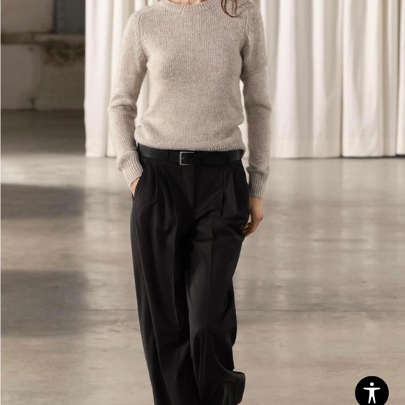 Zara ZW COLLECTION WOOL BLEND MINIMALIST PLEATED PANTS - Picture 1 of 4